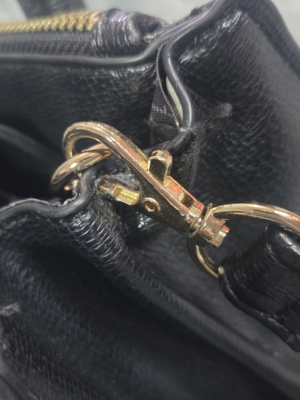 Aldo Black Crossbody Satchel with Gold-Tone Hardware - Picture 5 of 14
